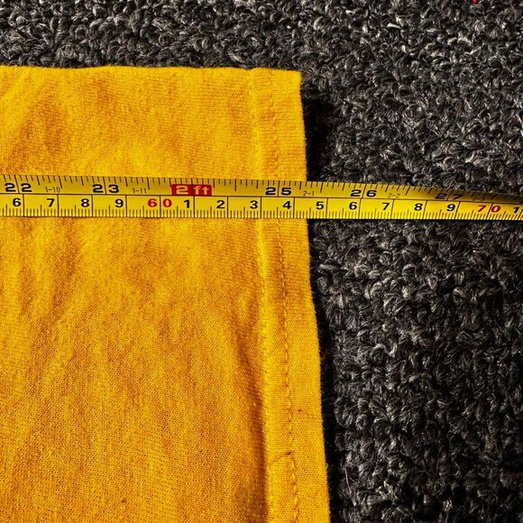 Y2K Columbia Logo Graphic T-Shirt Yellow Size L - Picture 7 of 7